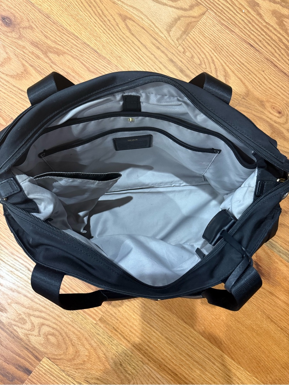 Tumi Black Nylon Shoulder Bag with Gold Hardware - Picture 2 of 8